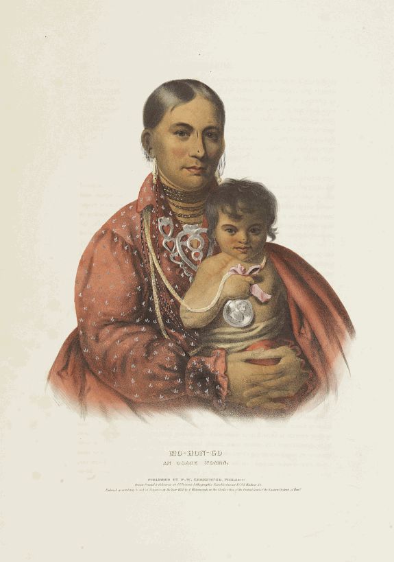 McKenney, Thomas Loraine and James Hall., Mo-Hon-Go an Osage woman., antique map, old maps