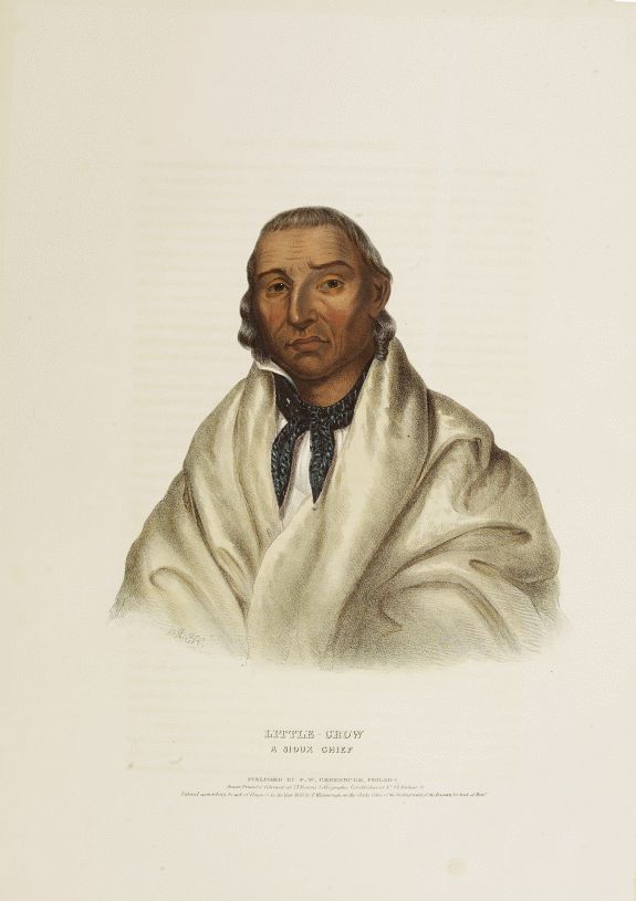 McKenney, Thomas Loraine and James Hall., Little-Crow a Sioux Chief., antique map, old maps