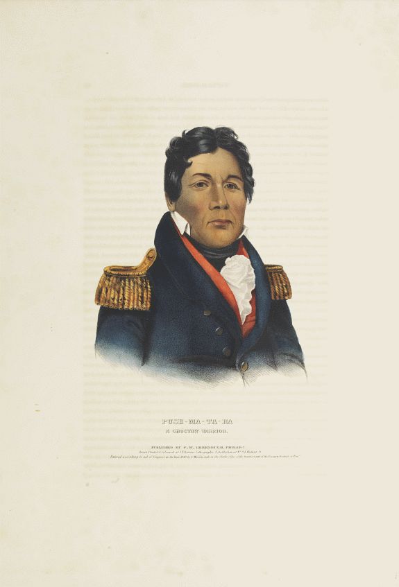 McKenney, Thomas Loraine and James Hall., Push-Ma-Ta-Ha a Choctaw warrior., antique map, old maps