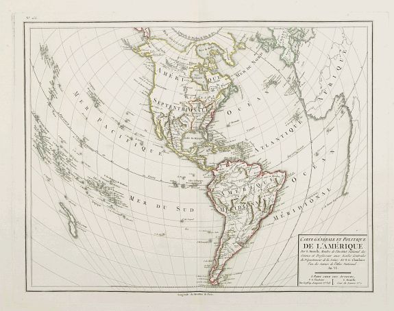 MENTELLE,E., Carte générale et politique de L'Amerique.., antique map, old maps