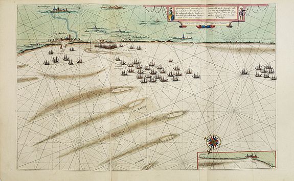 BLAEU, W., Afbeeldinge vande vermaerde seehaven .. Duynkerken.., antique map, old maps