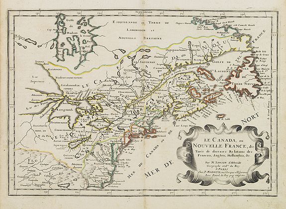 SANSON, N., Le Canada ou Nouvelle France &c. Tirée de diverses Relations des Francois, Anglois, Hollandois &c., antique map, old maps