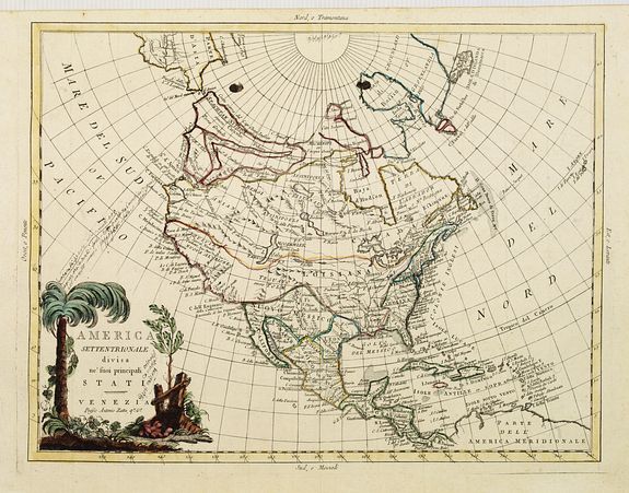 ZATTA, A., America settentrionale divisa ne'suoi principali stati., antique map, old maps