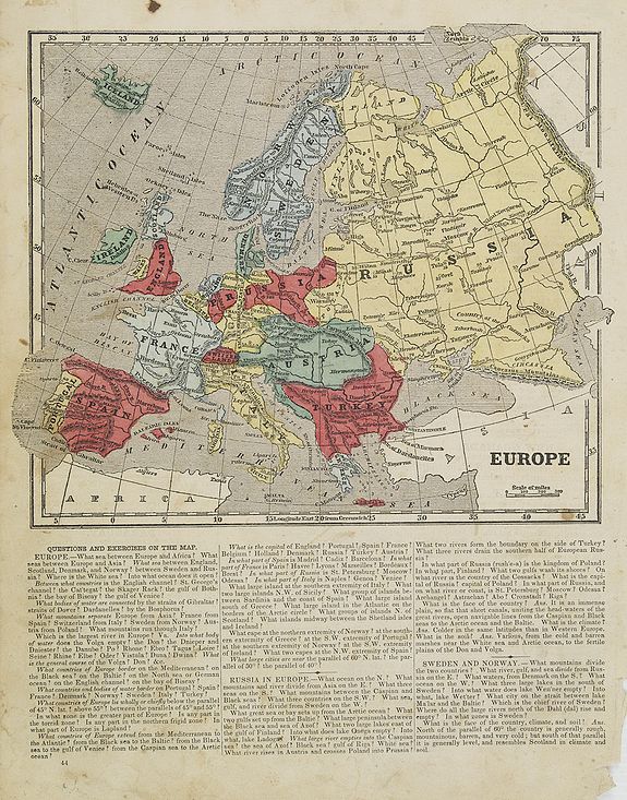 MORSE, S.E., Europe., antique map, old maps