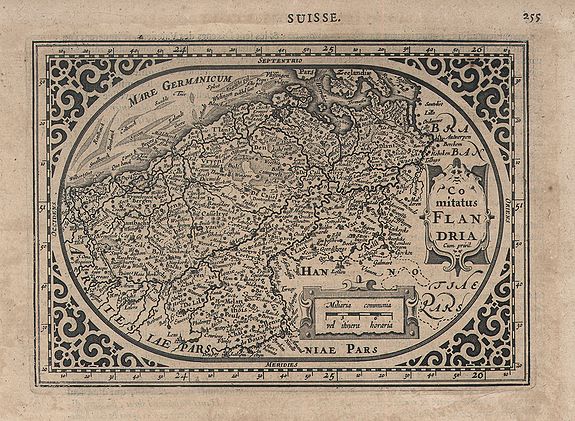 GOOS,A., Comitatus Flandria., antique map, old maps