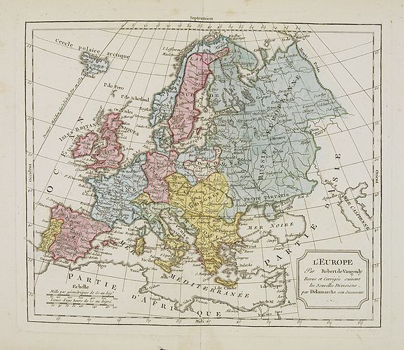 VAUGONDY, R. / DELAMARCHE., L'Europe. . ., antique map, old maps