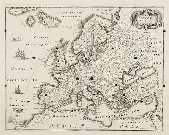 MERIAN, M., EUROPA Nova delineatio., antique map, old maps