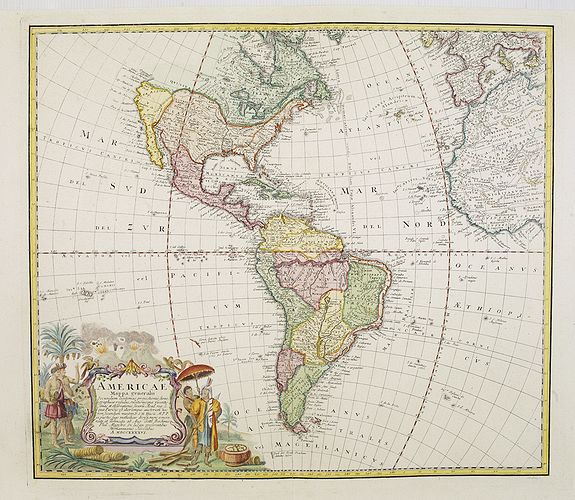 HOMANN HEIRS. / HAAS, J.M., Americae Mappa generalis., antique map, old maps