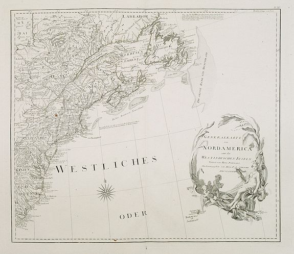 SCHRAEMBL, F.A. / POWNALL, Thomas., Generalkarte von Nord America samt den Westindischen Inseln . . ., antique map, old maps