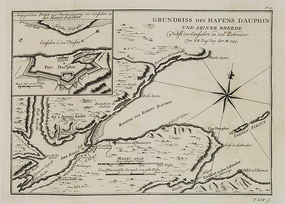 BELLIN, J.N. / ARKSTEE & MERKUS., Grundriss des Hafens Dauphin. . . . N°17., antique map, old maps