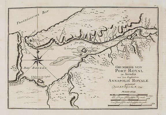 BELLIN, J.N. / ARKSTEE & MERKUS., Grundriss von Port Royal in Accadia von den Englaendern Annapolis Royale. N° 12., antique map, old maps