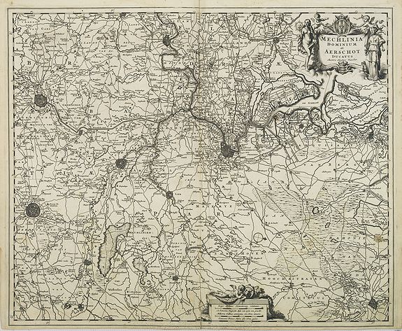 VISSCHER, N., Mechlinia Dominium et Aerschot Ducatus Auctore Nicolao Visscher., antique map, old maps