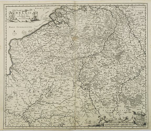 VISSCHER, N., Belgii Regii accuratissima Tabula, Auctore Nicolao Visscher., antique map, old maps