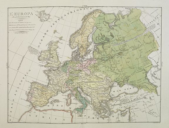 TASSO,G., L'Europa colle politiche divisioni nel 1827., antique map, old maps