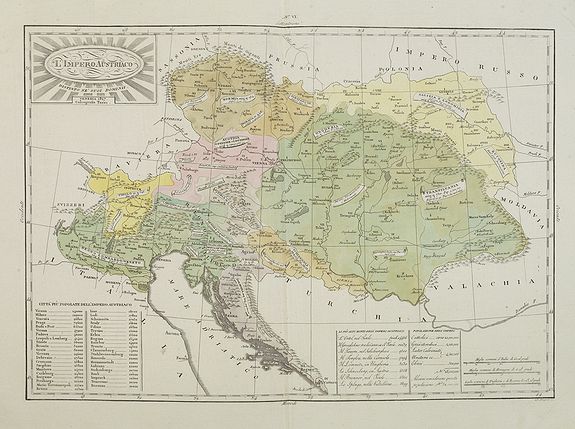 TASSO, G., L'Impero Austriaco . . ., antique map, old maps