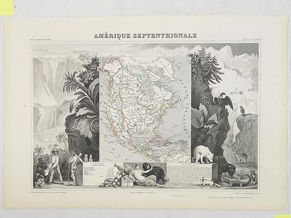 LEVASSEUR, V., Amérique Septentrionale., antique map, old maps
