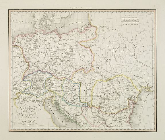 DUFOUR, A.H., Germania pannonia d'Acia et Sarmatia ad Juventutis Institutionem . . ., antique map, old maps