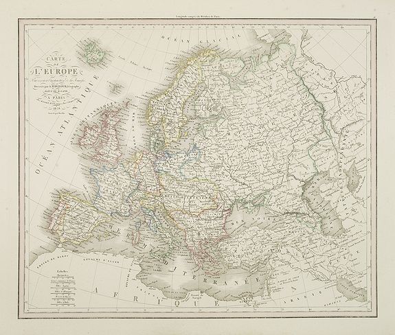 DUFOUR, A.H., Carte de l'Europe . . ., antique map, old maps