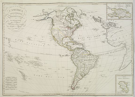 FERRARIO, G., L'America Settentrionale e Meridionale . . ., antique map, old maps