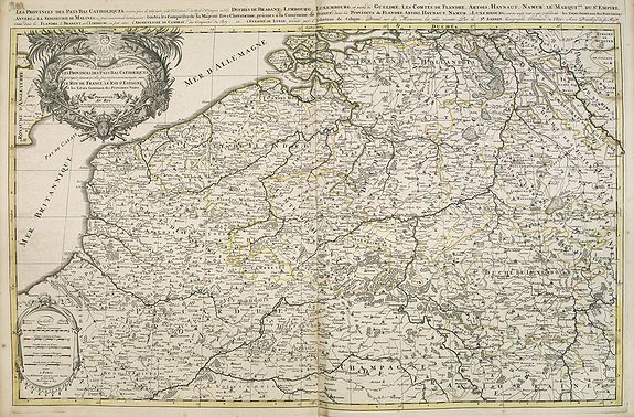 JAILLOT, H. / MORTIER, P., Les Provinces des Pays-Bas Catholiques . . . Le Roy de France, le Roy d'Espagne, et les Etats Généraux des Provinces-Unies . . ., antique map, old maps