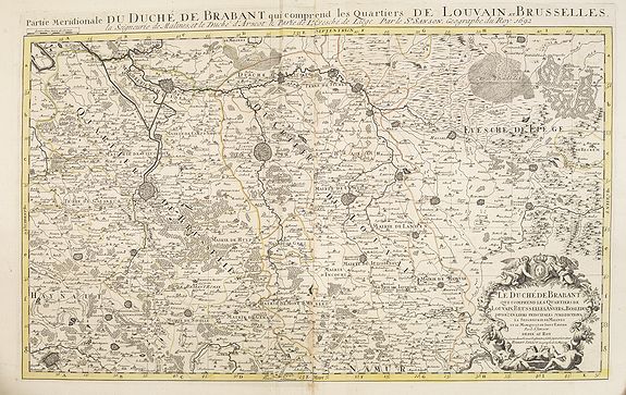 JAILLOT, H. / MORTIER, P., Partie meridionale du Duché de Brabant comprend les Quartiers de Louvain et Brusselles. . ., antique map, old maps
