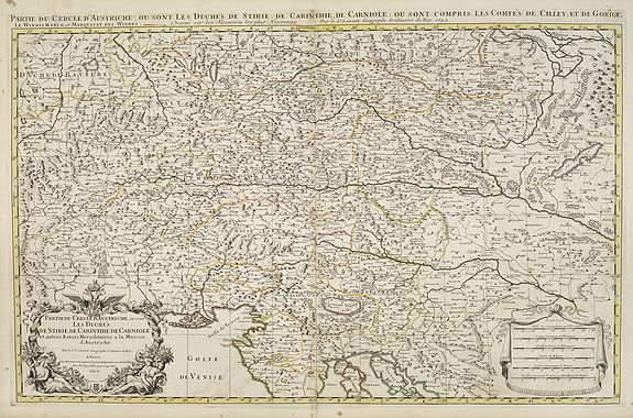 SANSON, N. / JAILLOT, A.H. / MORTIER, P., Partie du cercle d'Austriche, ou sont les duche's de Stirie, de Carinthie, de Carniole. . ., antique map, old maps