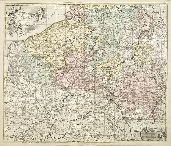 DE WIT, F. / OTTENS, R & J., Belgii Regii accuratissima Tabula, Auctore Fredericum de Witt. . .ex Officina R. et J. Ottens., antique map, old maps