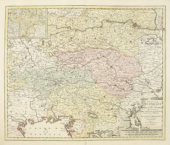 OTTENS, R & J., Circuli Austriaci in quo sunt. . ., antique map, old maps
