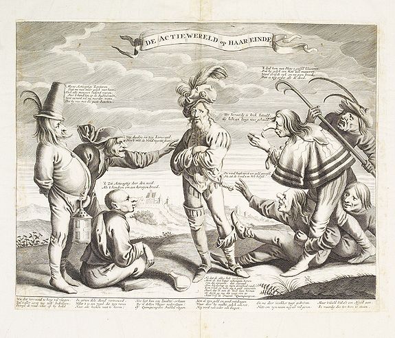 ANONYMOUS, De actiewereld op haar einde., antique map, old maps