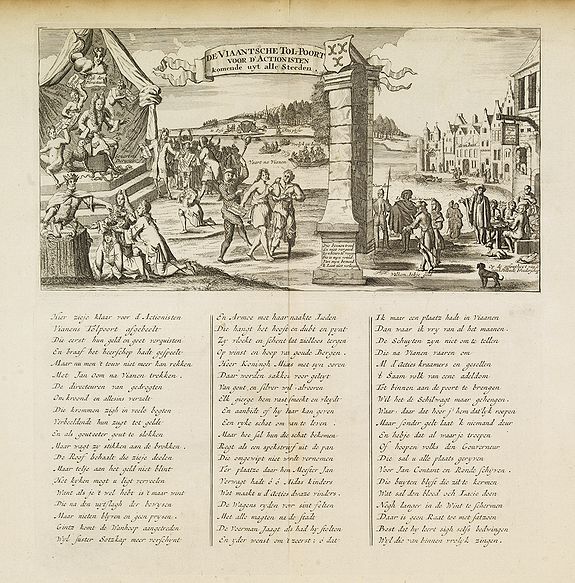 ANONYMOUS, De Viaantsche tol-Poort voor d'actionisten komende uyt alle steeden., antique map, old maps