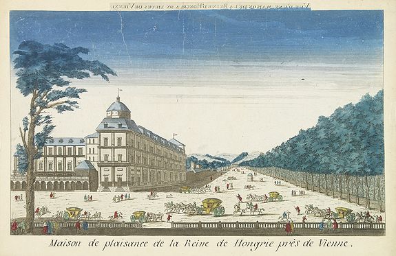 BASSET, Maison de plaisance de la reine de Hongrie pres de Vienne., antique map, old maps
