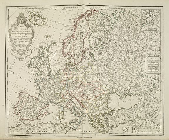 DELISLE, G ./ BUACHE, Ph. / DEZAUCHE, J., Carte de l'Europe Dressée par G. Delisle et Ph. Buache.. Revue.. Par J. A. Dezauche., antique map, old maps