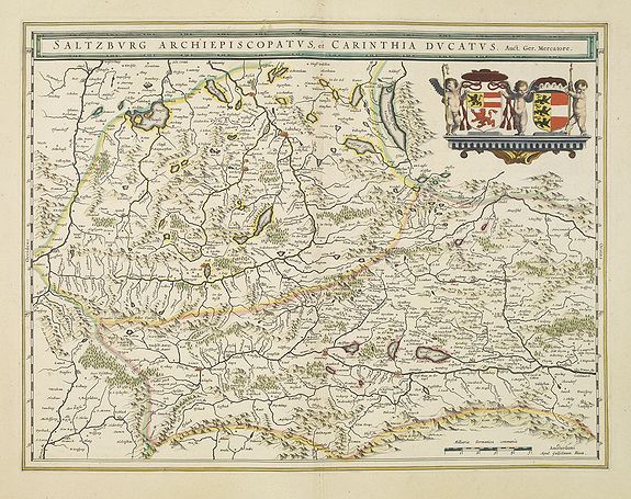 BLAEU, W., Saltzburg Archiepiscopatus, et Carinthia Ducatus, antique map, old maps
