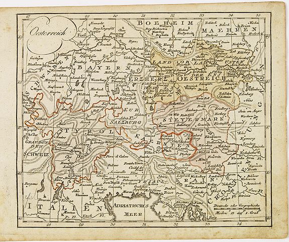 WALCH, J., Oesterreich., antique map, old maps