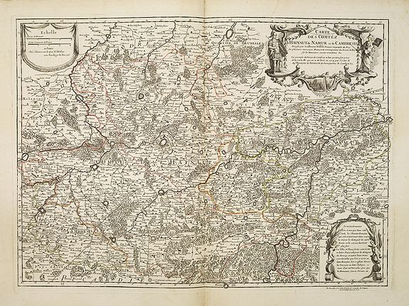DE L'ISLE / BUACHE, Ph., Carte des Comtéz de HAINAUT de NAMUR et de CAMBRESIS., antique map, old maps