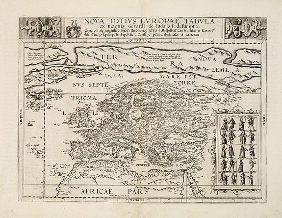 DE JODE, C., Nova totius Europae tabula., antique map, old maps