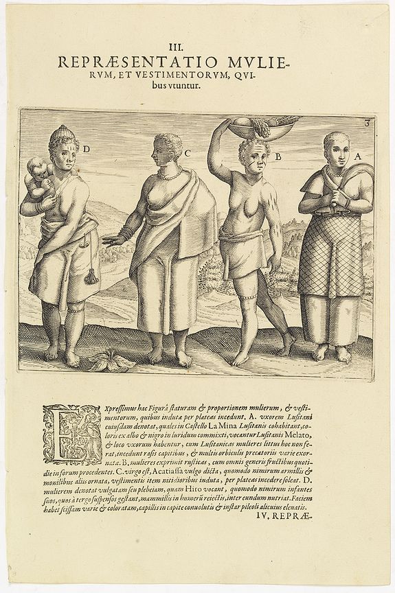 DE BRY, Th., III. Repraesentatio Mullierum, et vestimentorum, Quibus Utuntur., antique map, old maps