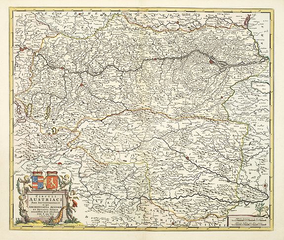 DE WIT, F. / COVENS, J. / MORTIER, C., Circuli Austriaci pars Septentrionalis in qua Archiducatus. . ., antique map, old maps