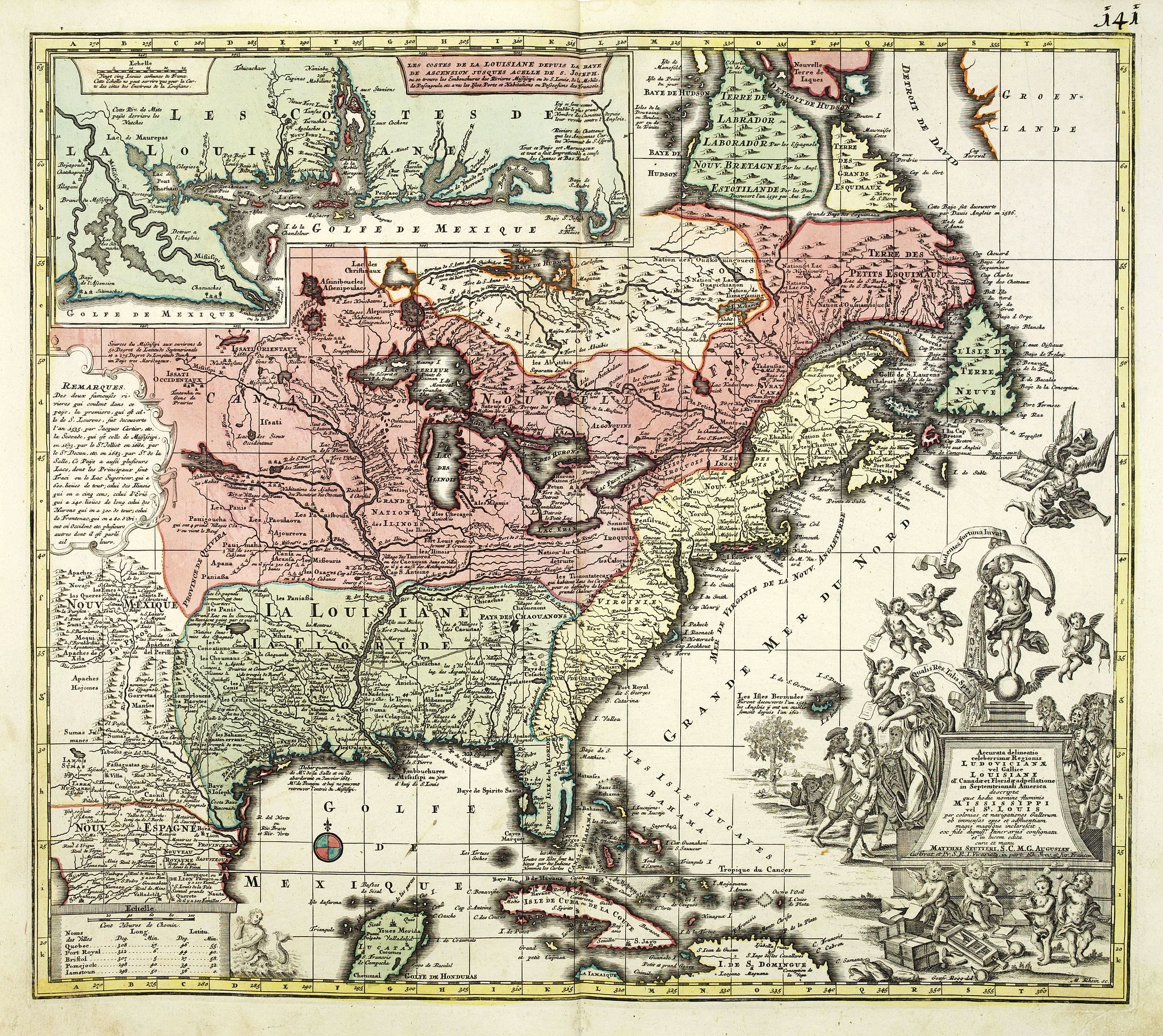 SEUTTER, M., Accurata delineatio celeberrimae reg. Ludovicianae. . ., antique map, old maps