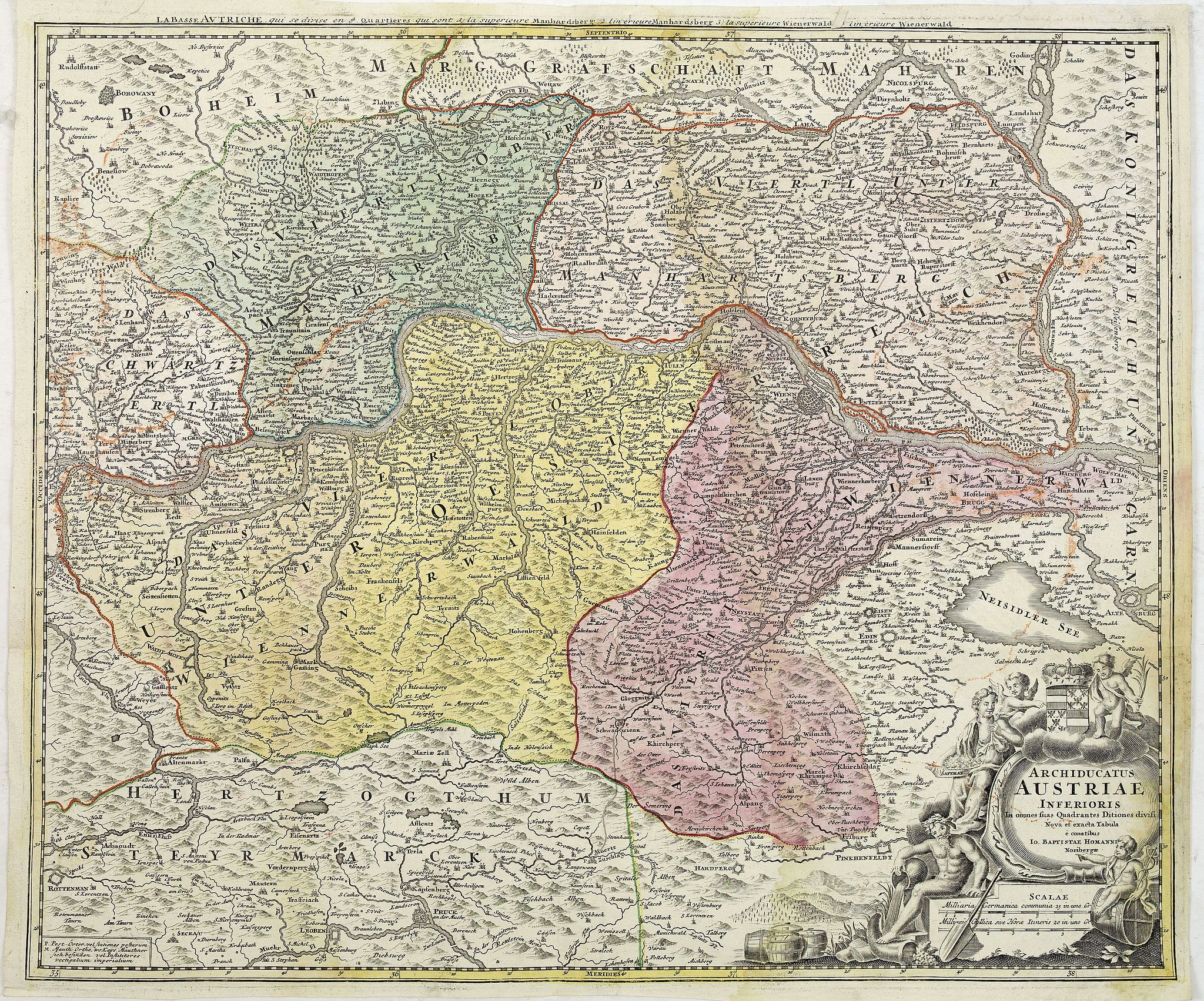 HOMANN, J.B., Archiducatus Austriae inferioris . . ., antique map, old maps
