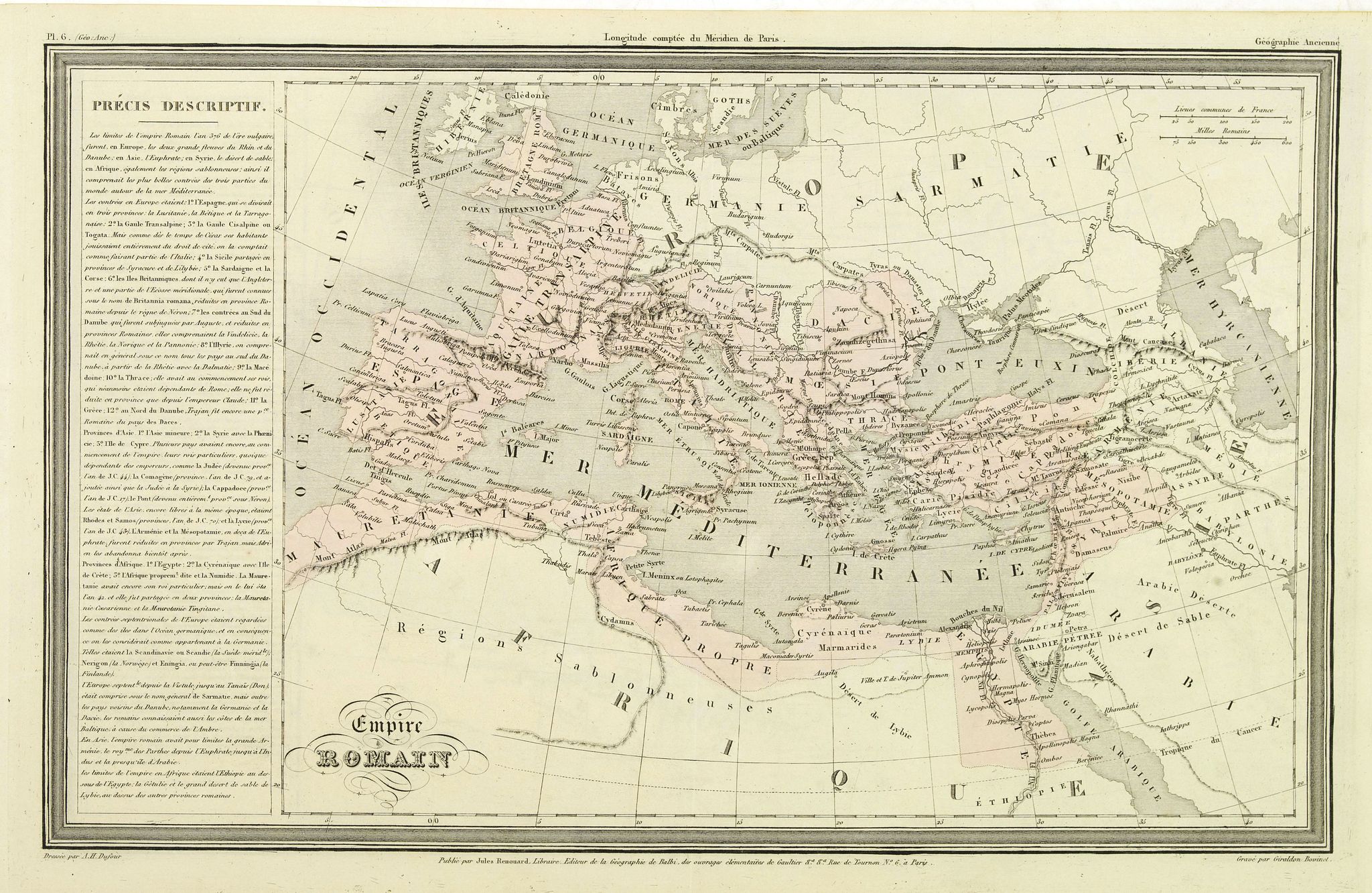 DUFOUR, A.H., Empire romain., antique map, old maps