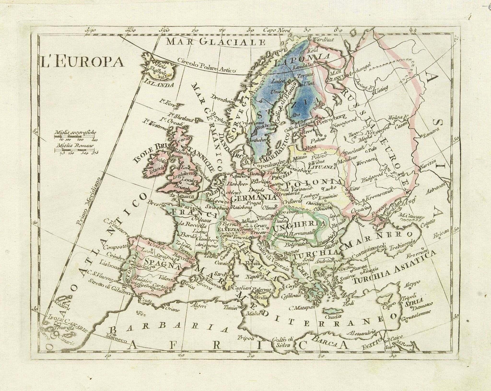 OLIVIERI, L'Europa., antique map, old maps