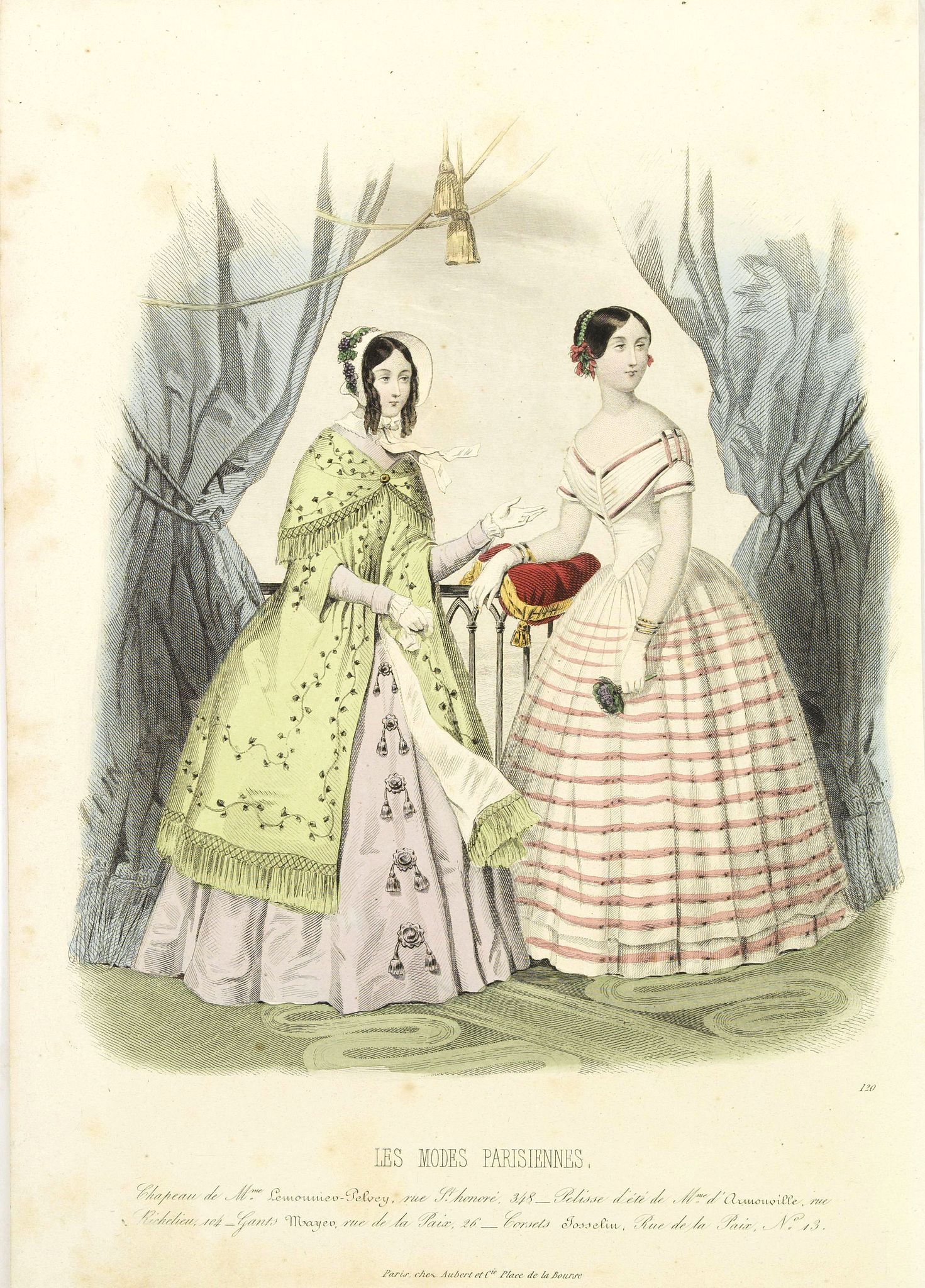 LES MODES PARISIENNES, Paris fashion plate. (120), antique map, old maps