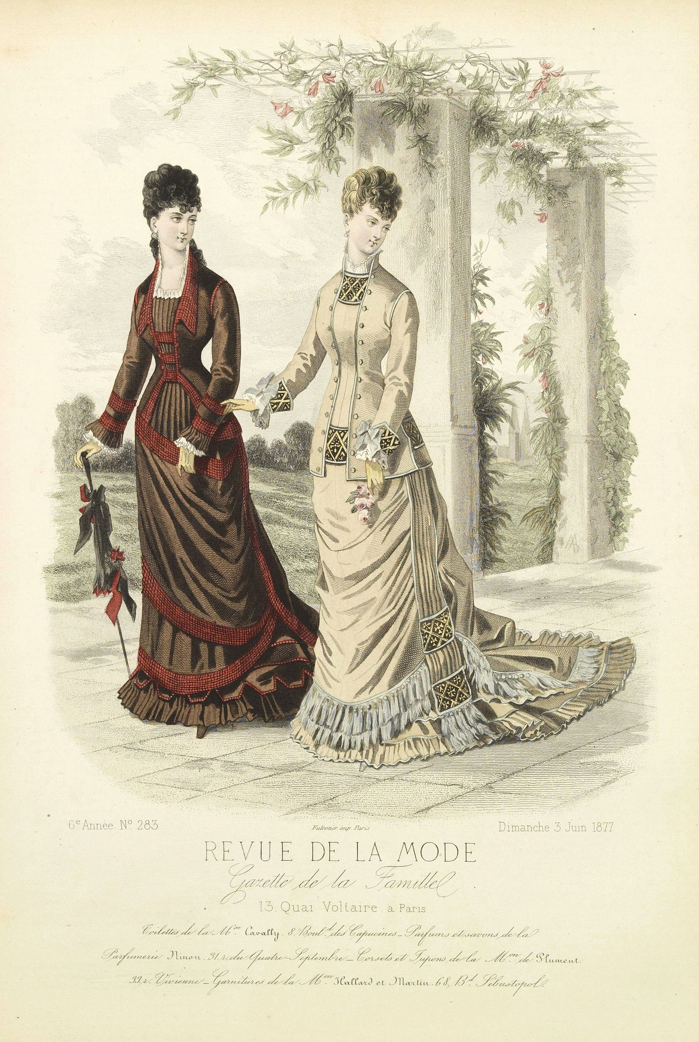 REVUE DE LA MODE, Paris fashion plate. (283), antique map, old maps