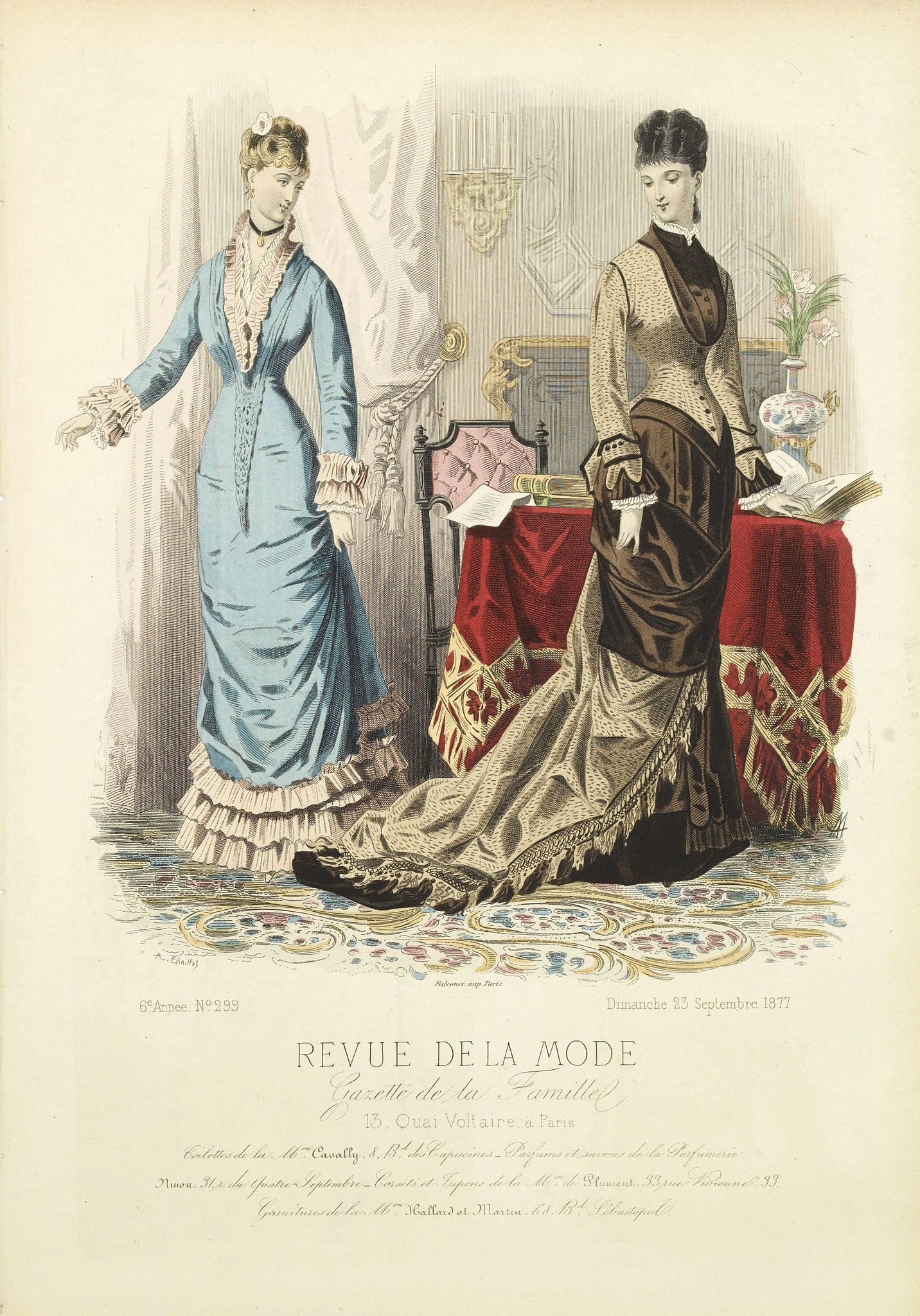 REVUE DE LA MODE, Paris fashion plate. (299), antique map, old maps