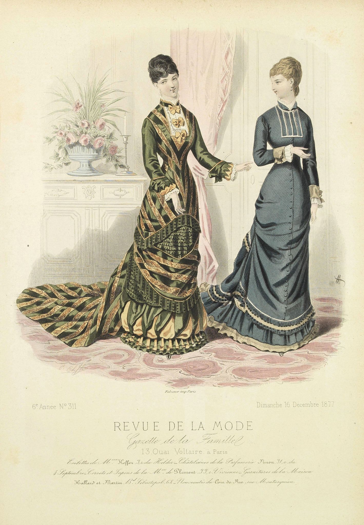 REVUE DE LA MODE, Paris fashion plate. (311), antique map, old maps