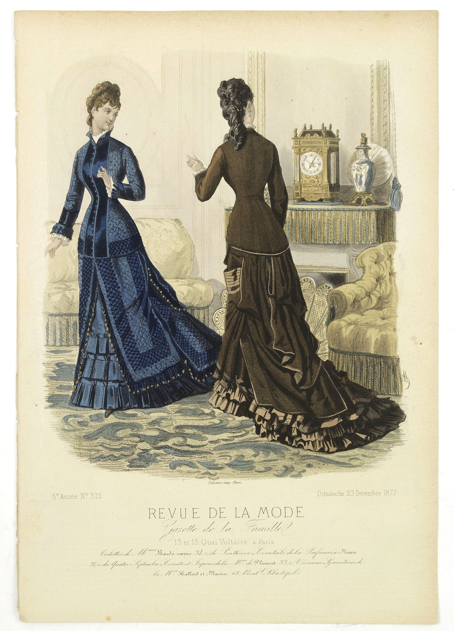 REVUE DE LA MODE, Paris fashion plate. (312), antique map, old maps