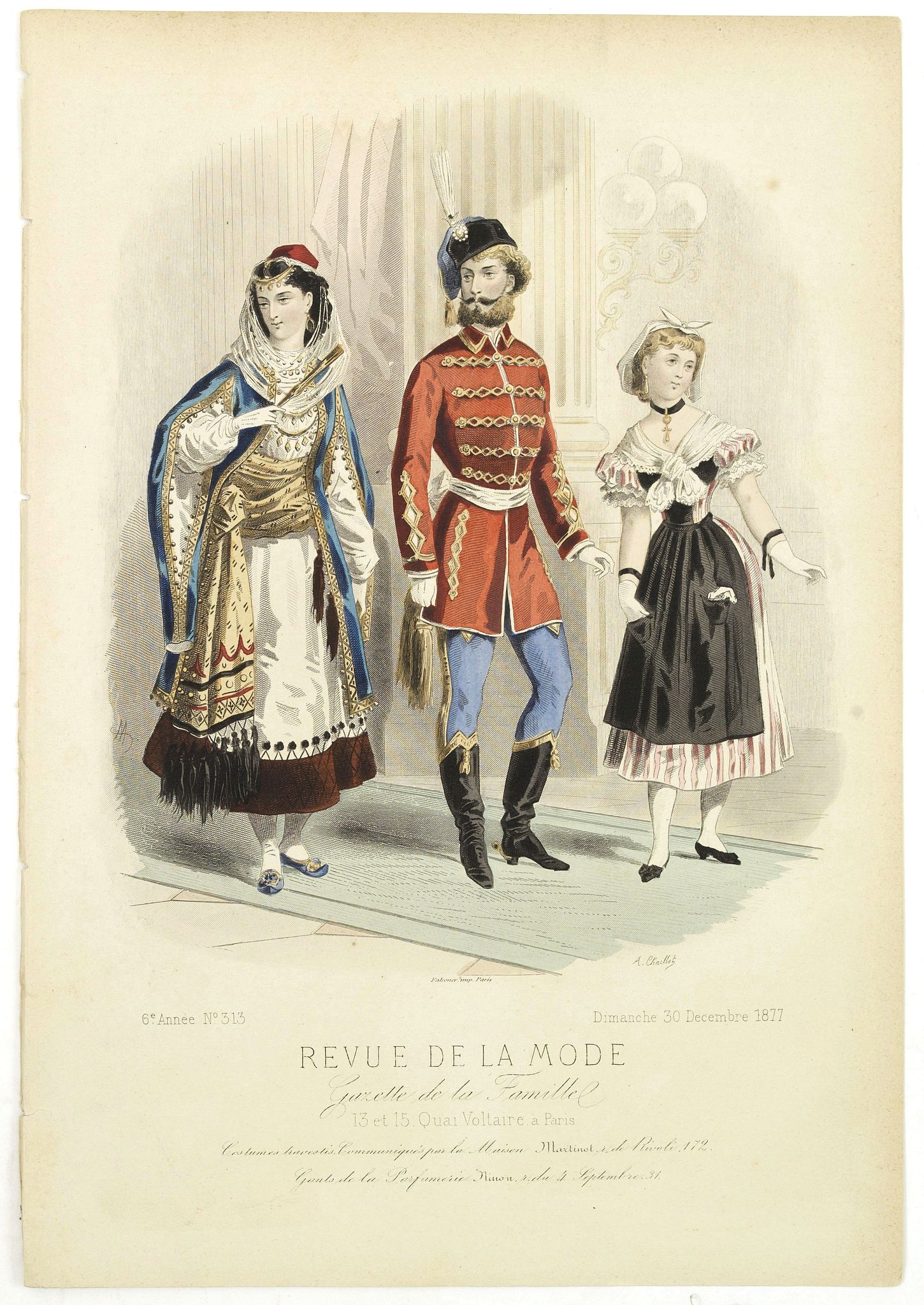 REVUE DE LA MODE, Paris fashion plate. (313), antique map, old maps