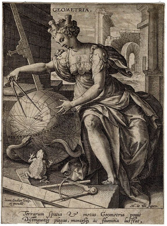 Joan Sadeler / Maerten de Vos., Geometrica., antique map, old maps