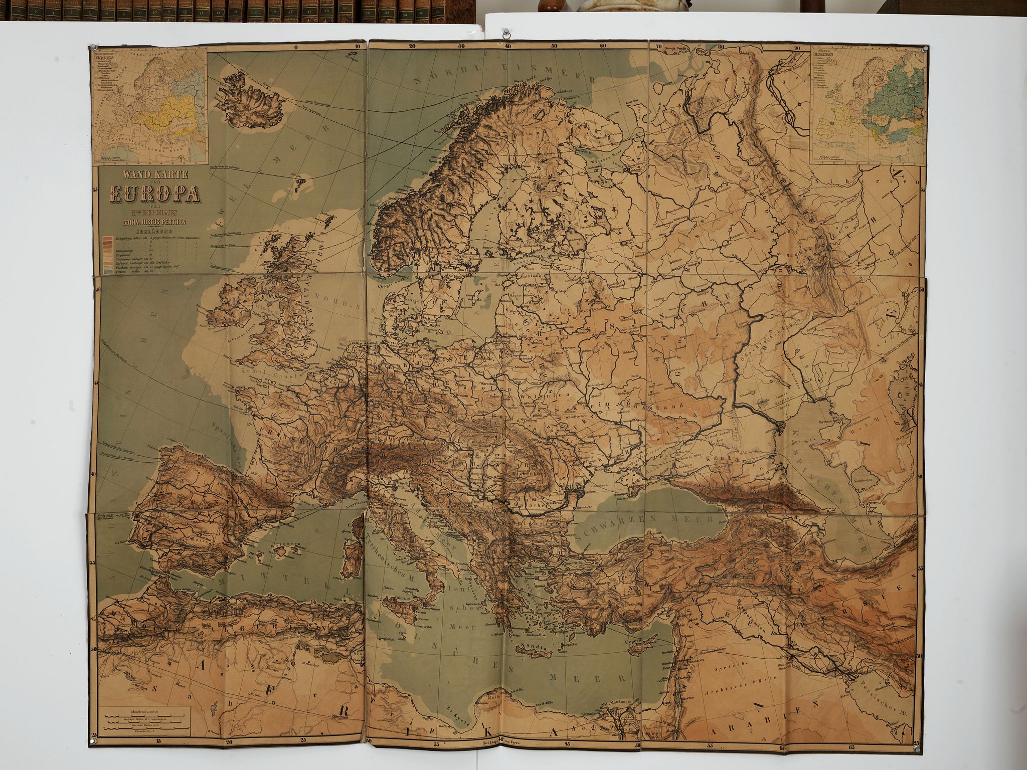 BERGHAUS, H., Wandkarte von Europa von H.Berghaus. . ., antique map, old maps